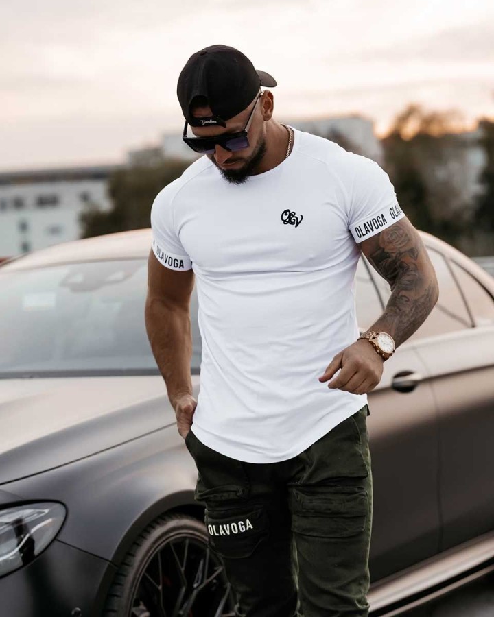 T-shirt męski OLAVOGA TEAL 2023 ecru - FashionPlace - 1