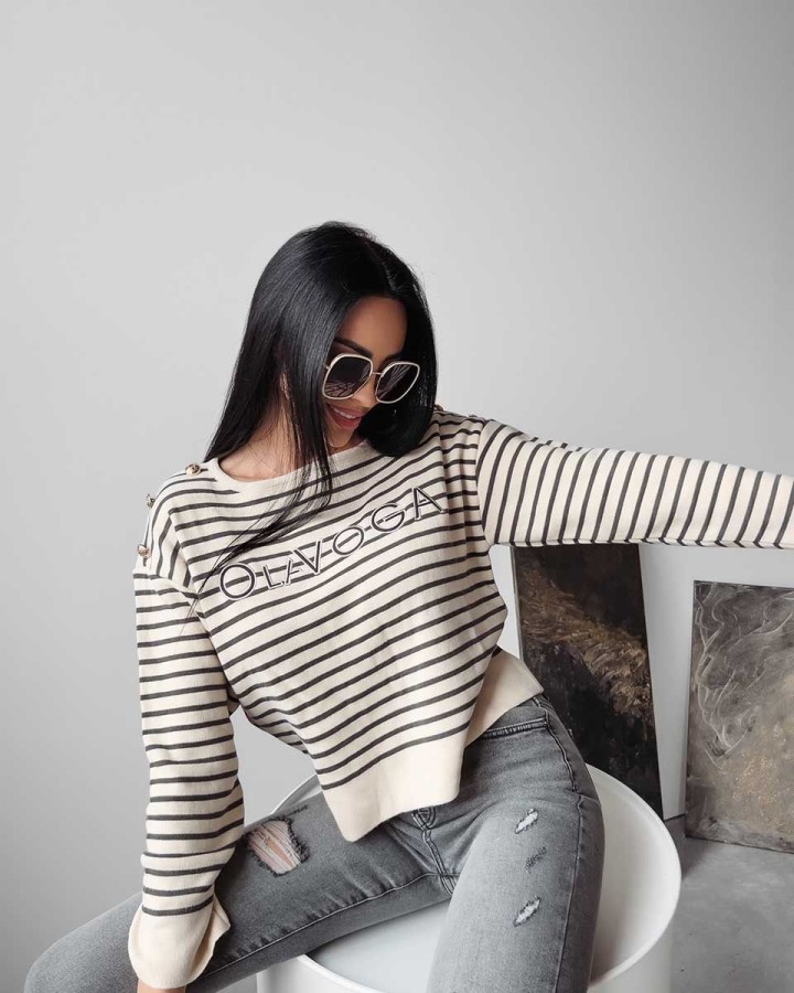 Sweter damski OLAVOGA CAMILA 2023 beż - FashionPlace - 1
