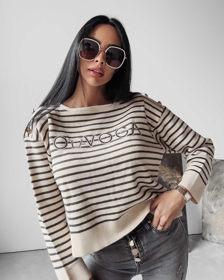 Sweter damski OLAVOGA CAMILA 2023 beż - FashionPlace - 2