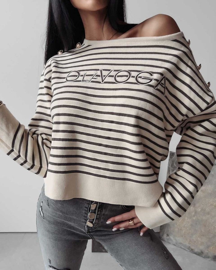 Sweter damski OLAVOGA CAMILA 2023 beż - FashionPlace - 3