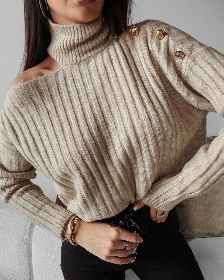 Sweter damski OLAVOGA ASHLEY 2023 beż - FashionPlace - 1