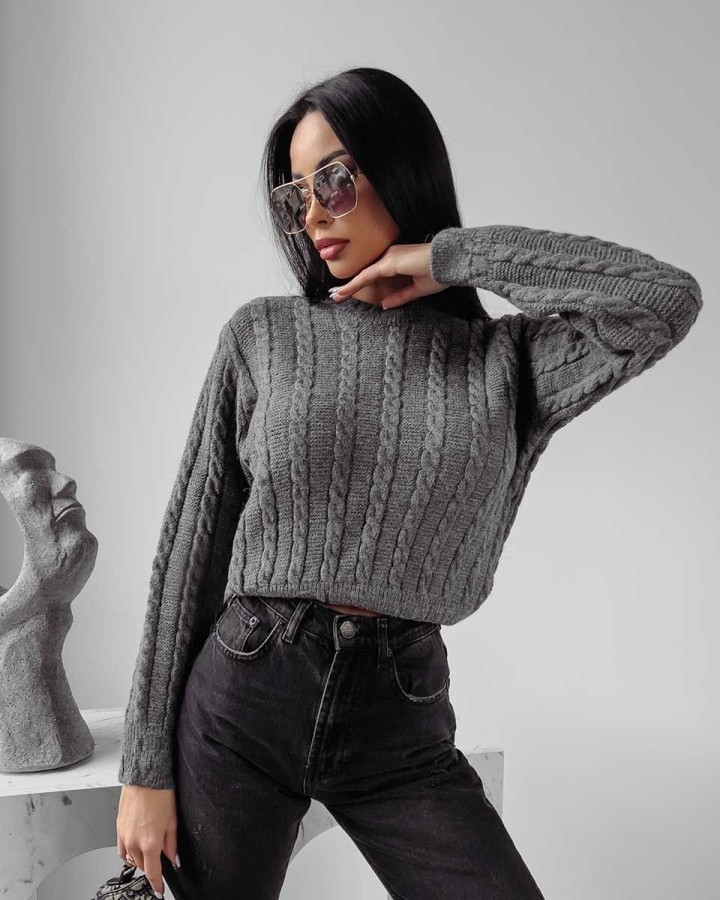 Sweter damski OLAVOGA RONIN 2023 ciemnoszary - FashionPlace - 1