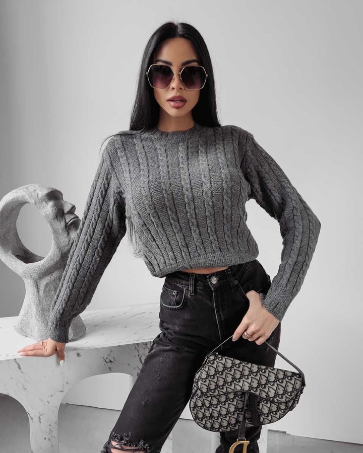 Sweter damski OLAVOGA RONIN 2023 ciemnoszary - FashionPlace - 2