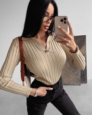 Sweter damski OLAVOGA ANABEL 2023 beż - FashionPlace - 1