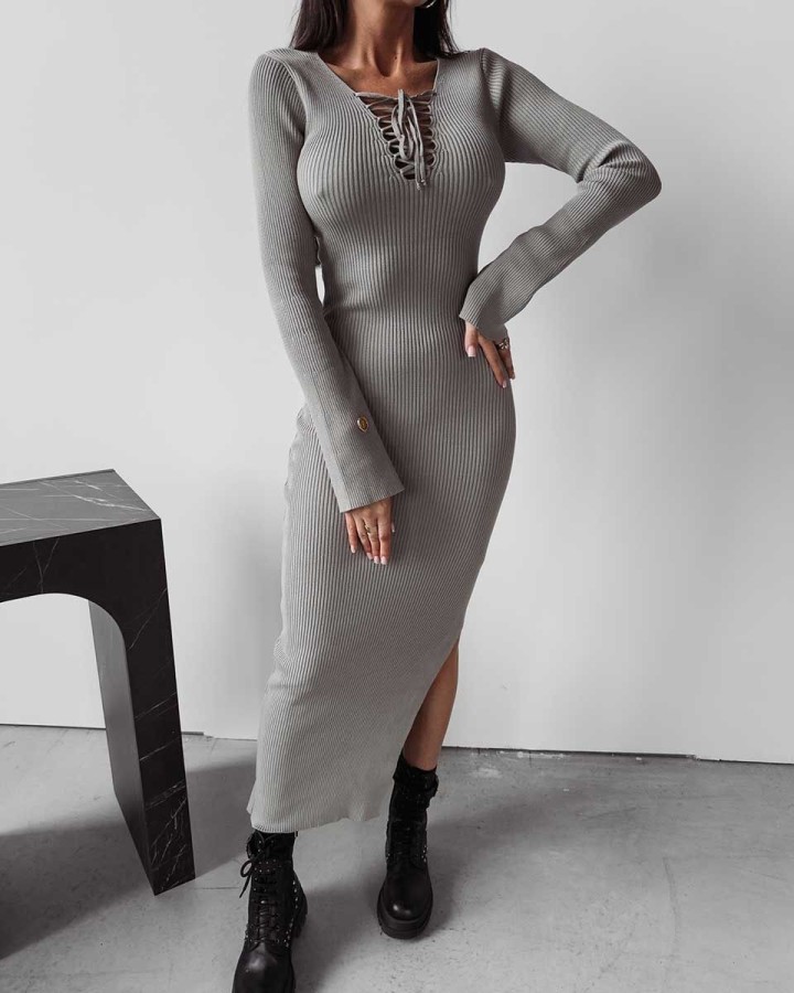 Sukienka OLAVOGA OMIKO 2023 szary - FashionPlace - 2