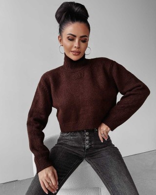 Sweter damski OLAVOGA LEILA 2023 brąz - FashionPlace - 1