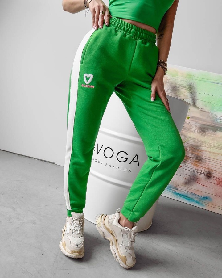 Spodnie damskie OLAVOGA BETIX 2024 zielony - FashionPlace - 1
