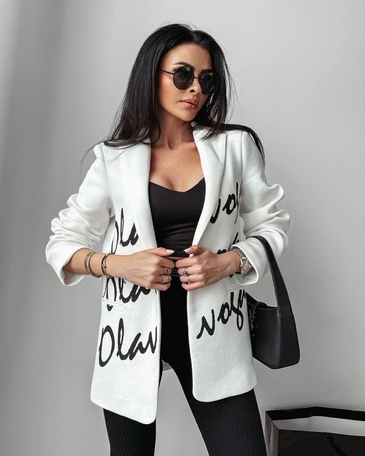 Marynarka damska OLAVOGA OREGA 2024 ecru - FashionPlace - 3