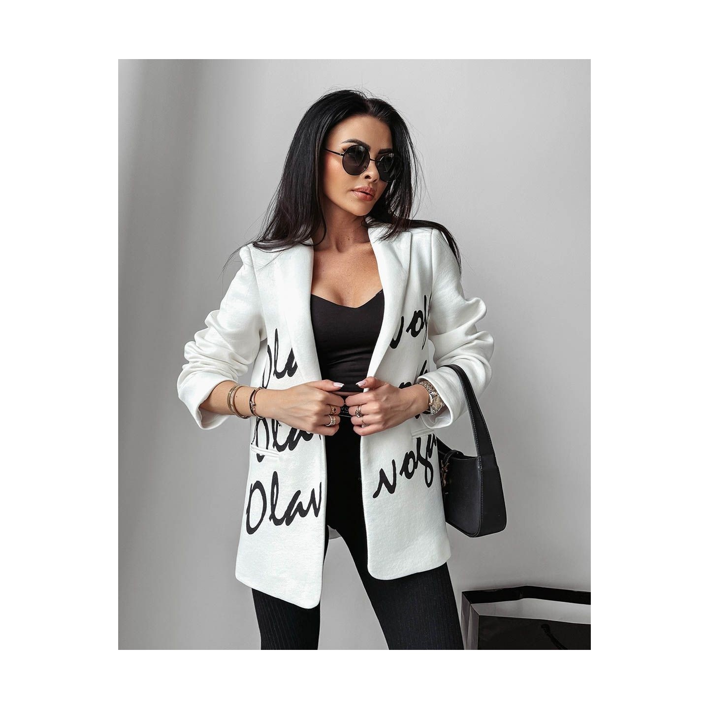 Marynarka damska OLAVOGA OREGA 2024 ecru - FashionPlace - 3