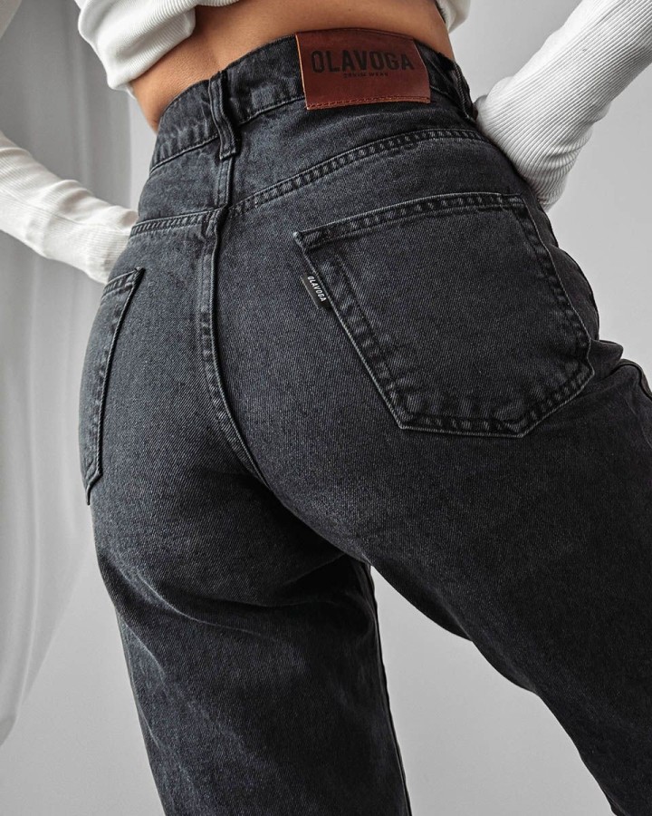 Spodnie jeansowe damskie OLAVOGA YALE 2024 czerń - FashionPlace - 2