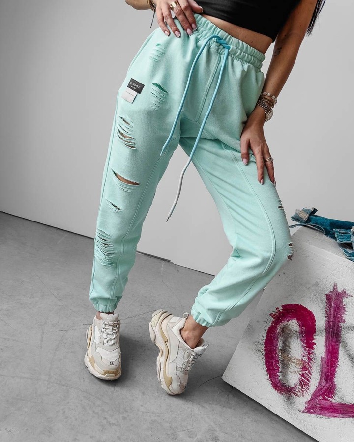 Spodnie damskie OLAVOGA NASTY 2024 miętowy - FashionPlace - 2