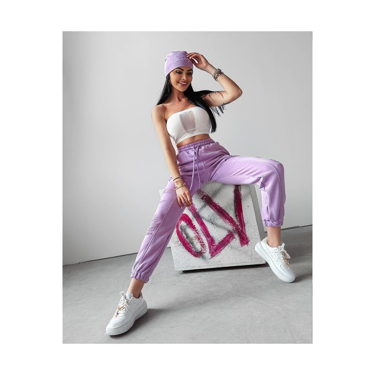 Spodnie damskie OLAVOGA NASTY 2024 lila - FashionPlace - 3