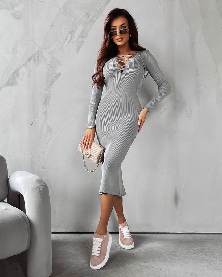 Sukienka OLAVOGA KIMI 2024 szary - FashionPlace - 1