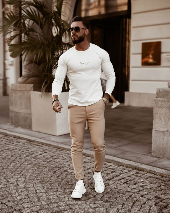 Bluzka męska LONGSLEEVE OLAVOGA MINIMALIST MAN ecru - FashionPlace - 2