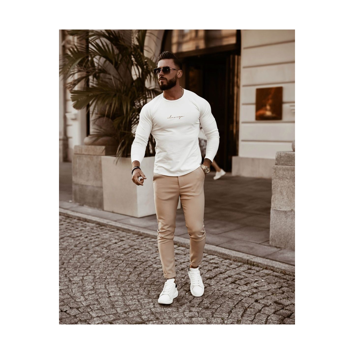 Bluzka męska LONGSLEEVE OLAVOGA MINIMALIST MAN ecru - FashionPlace - 2