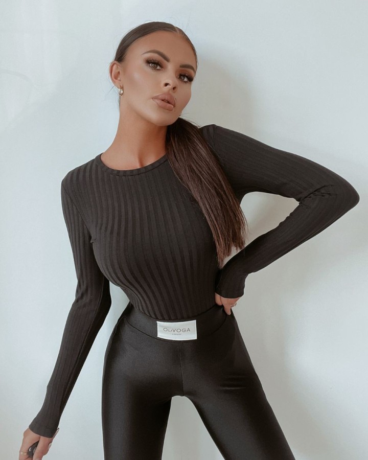 Bluzka damska OLAVOGA BASIC RIB czerń - FashionPlace - 2