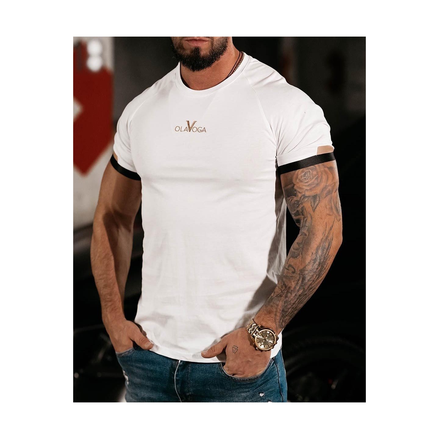 T-shirt męski OLAVOGA OVG 2024 biały - FashionPlace - 2