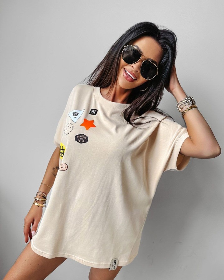 T-shirt damski OLAVOGA MULBERRY 2024 beż - FashionPlace - 2
