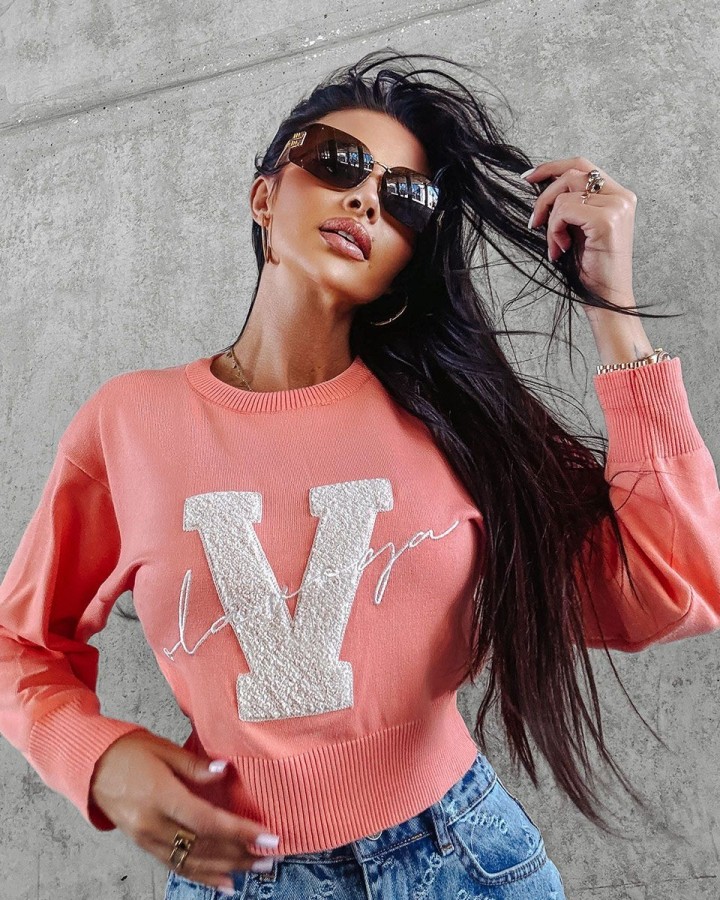 Sweter damski OLAVOGA VINDI 2024 brzoskwiniowy - FashionPlace - 2