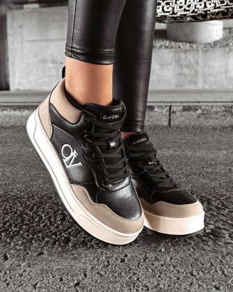 Buty damskie OLAVOGA CARMINE 2024 beż/czerń - FashionPlace - 1