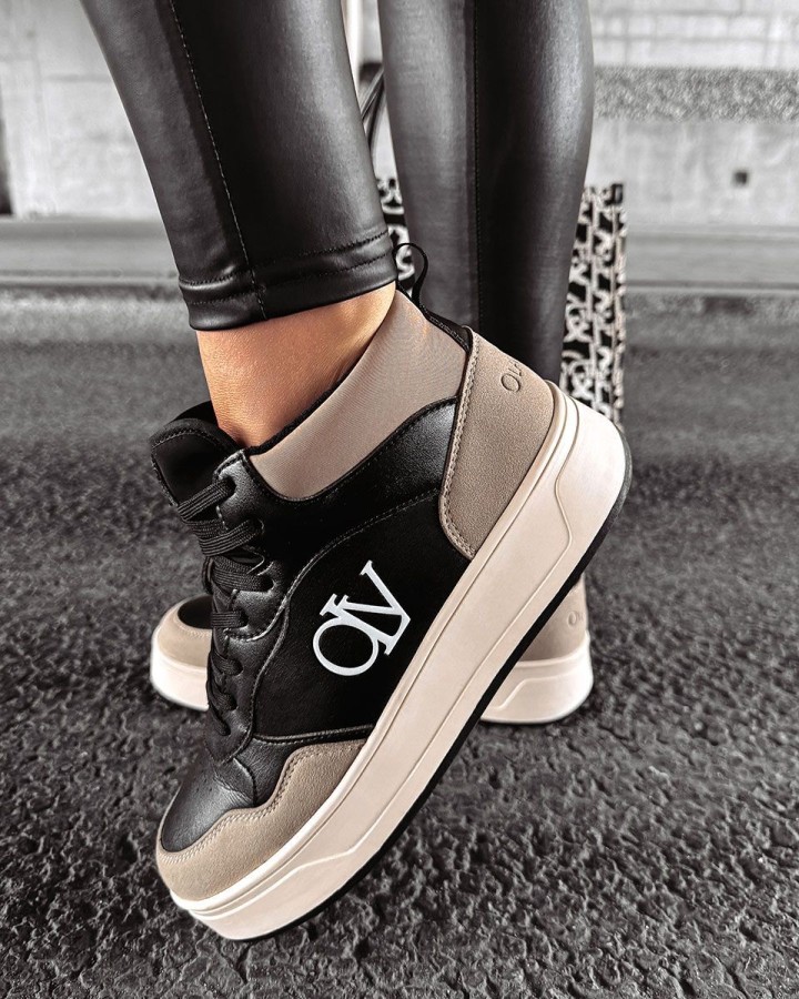 Buty damskie OLAVOGA CARMINE 2024 beż/czerń - FashionPlace - 3