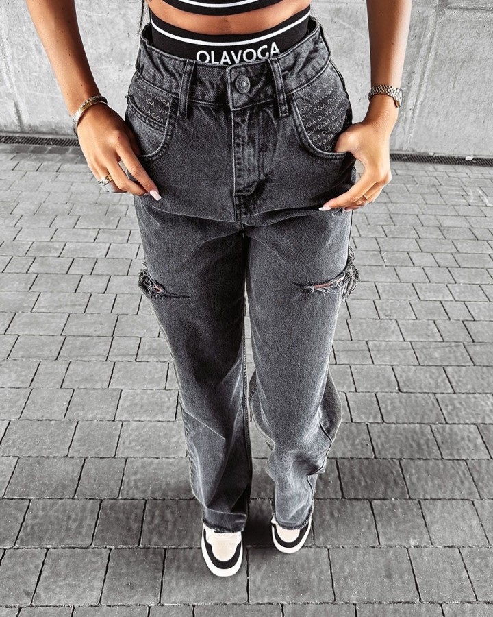 Spodnie damskie OLAVOGA DEIVEN 2024 ciemny szary - FashionPlace - 3