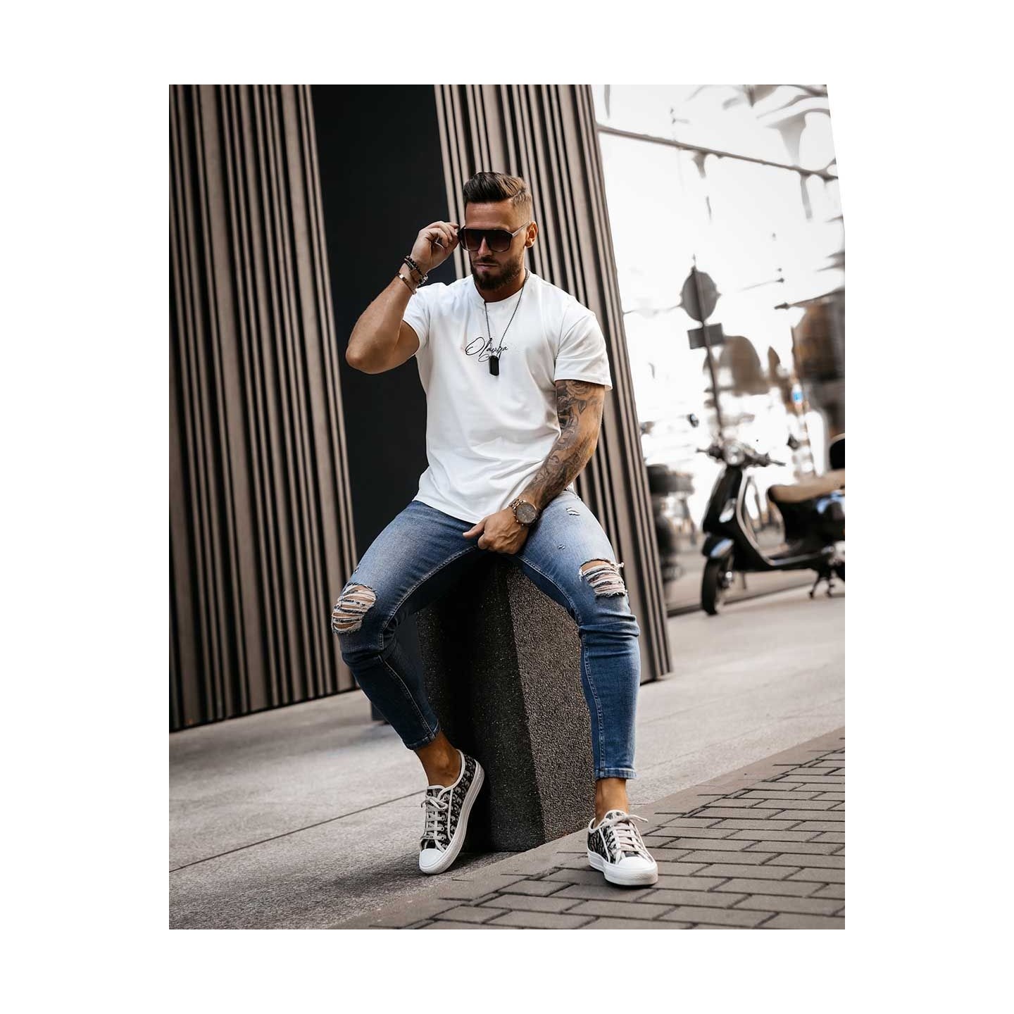 T-Shirt męski OLAVOGA HUNTER 2023 ecru - FashionPlace - 2
