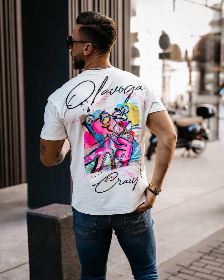 T-Shirt męski OLAVOGA HUNTER 2023 ecru - FashionPlace - 3