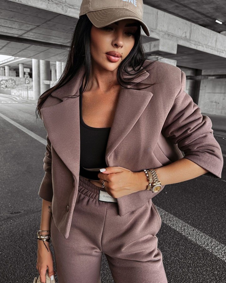 Marynarka damska OLAVOGA MOCHA 2024 kakao - FashionPlace - 3