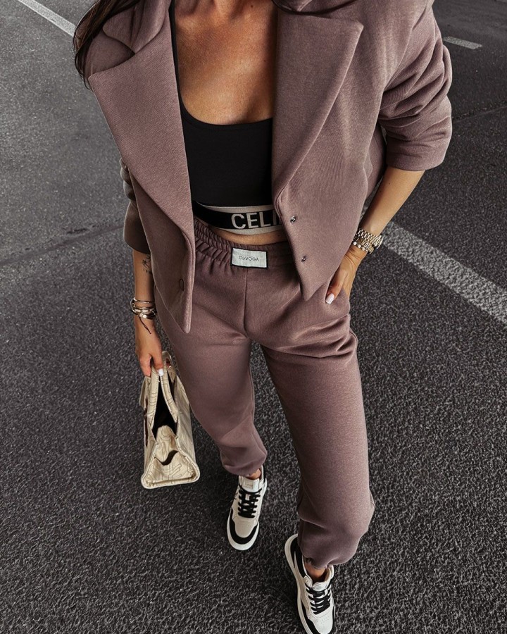 Marynarka damska OLAVOGA MOCHA 2024 kakao - FashionPlace - 5