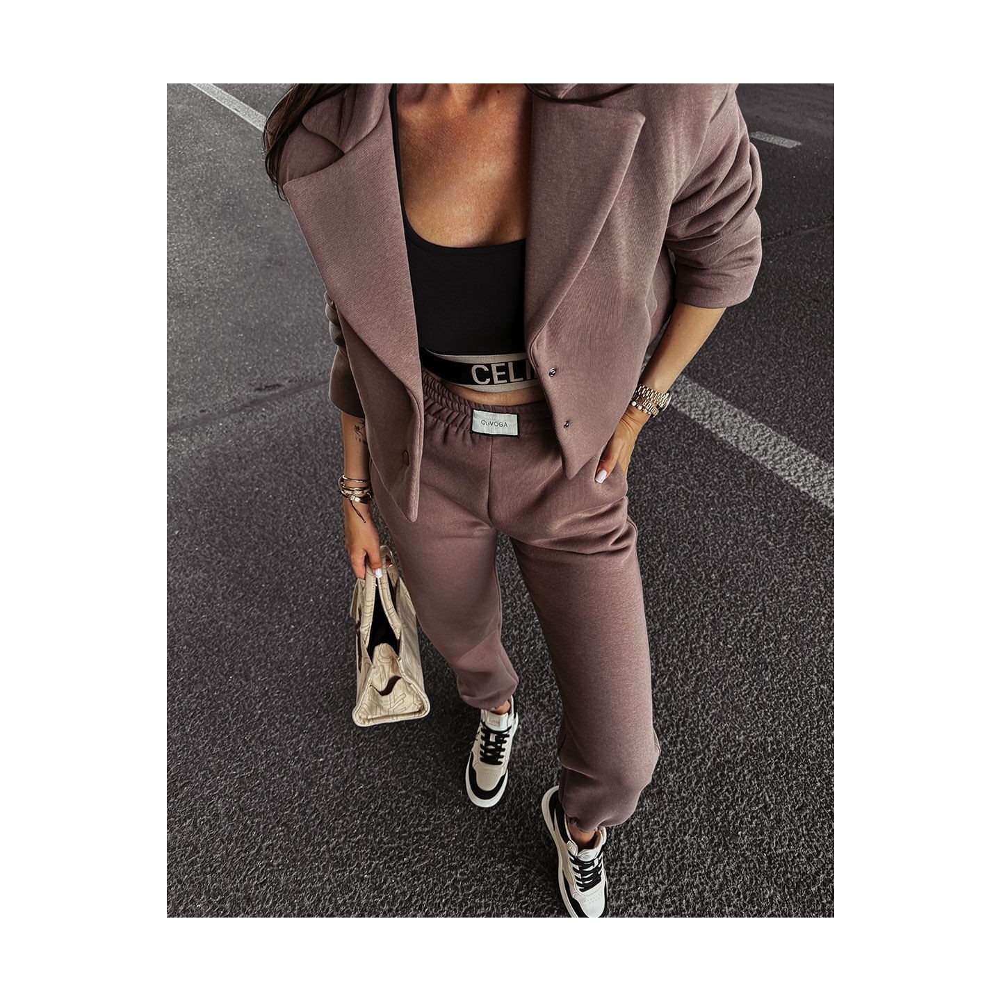 Marynarka damska OLAVOGA MOCHA 2024 kakao - FashionPlace - 5