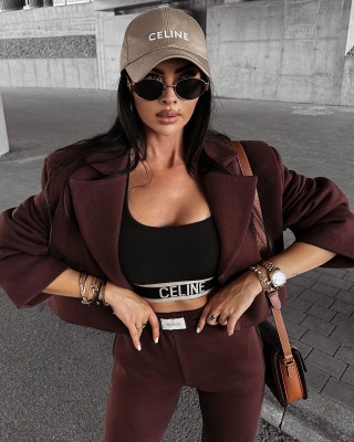 Marynarka damska OLAVOGA MOCHA 2024 brąz - FashionPlace - 1