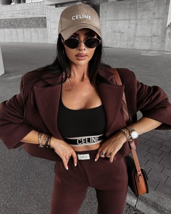 Marynarka damska OLAVOGA MOCHA 2024 brąz - FashionPlace - 1