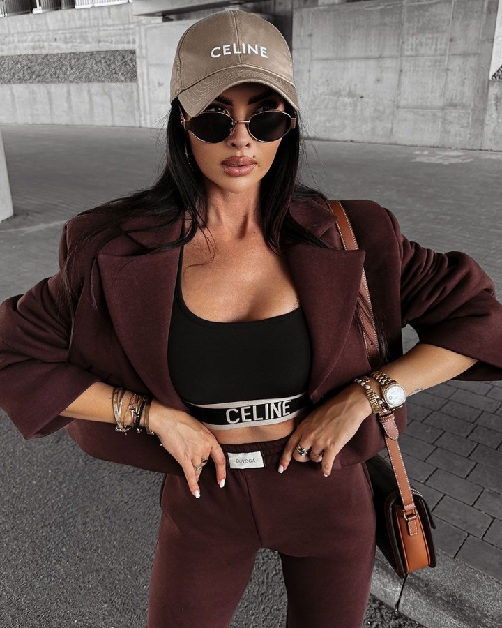 Marynarka damska OLAVOGA MOCHA 2024 brąz - FashionPlace - 1