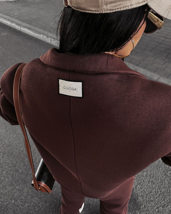 Marynarka damska OLAVOGA MOCHA 2024 brąz - FashionPlace - 2