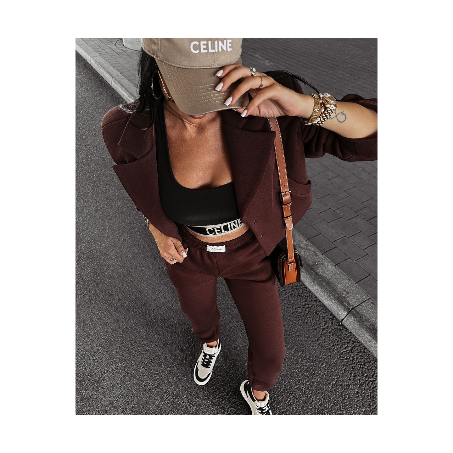 Marynarka damska OLAVOGA MOCHA 2024 brąz - FashionPlace - 3