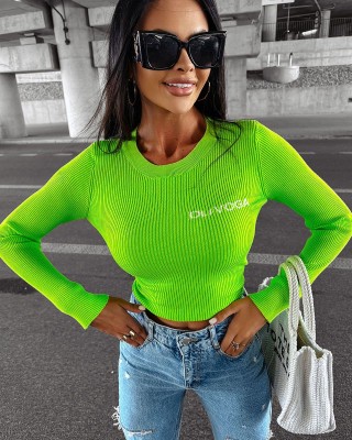 Sweter damski OLAVOGA SOFT 2024 zielony - FashionPlace - 1