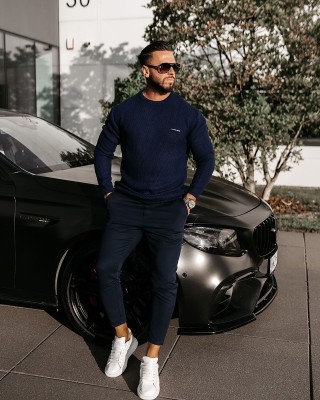 Sweter męski OLAVOGA DUSTER 2024 granat - FashionPlace - 1
