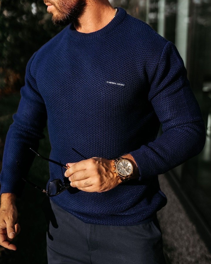 Sweter męski OLAVOGA DUSTER 2024 granat - FashionPlace - 2