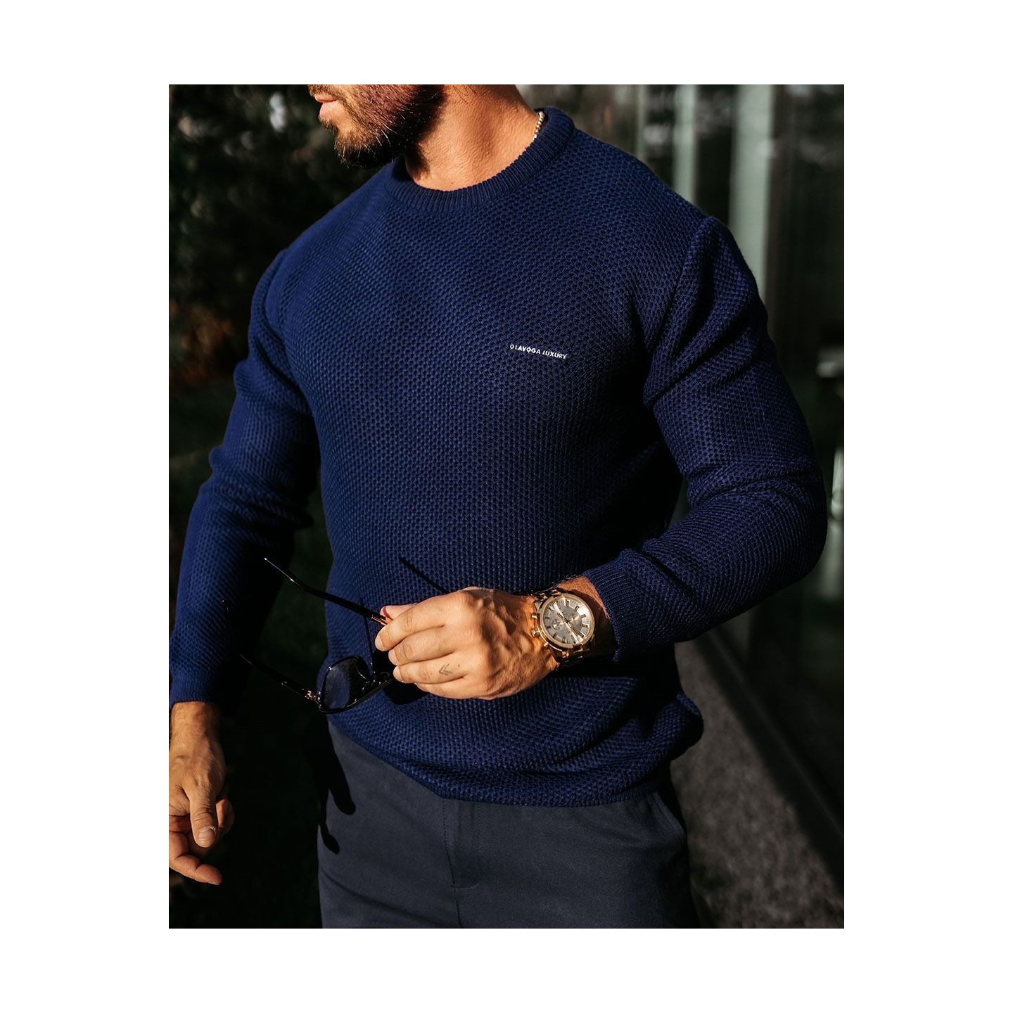 Sweter męski OLAVOGA DUSTER 2024 granat - FashionPlace - 2