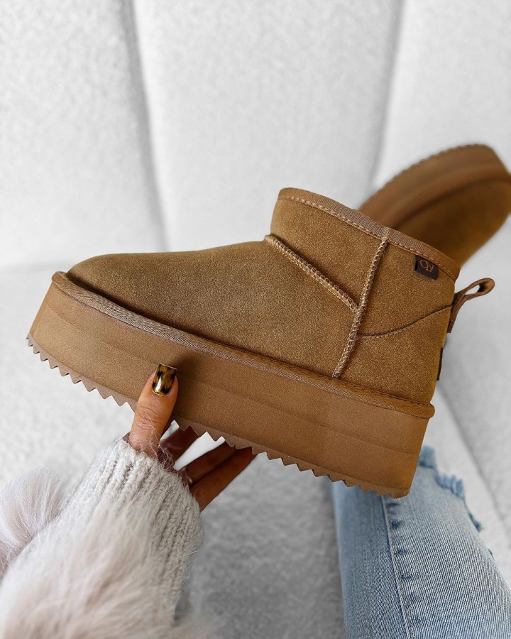 Buty śniegowce damskie OLAVOGA MISTIC 2024 camel - FashionPlace - 1