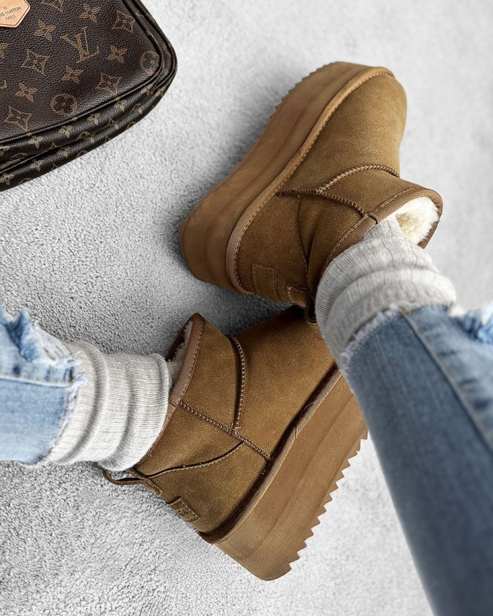 Buty śniegowce damskie OLAVOGA MISTIC 2024 camel - FashionPlace - 2