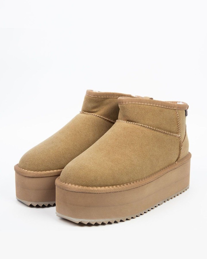 Buty śniegowce damskie OLAVOGA MISTIC 2024 camel - FashionPlace - 5