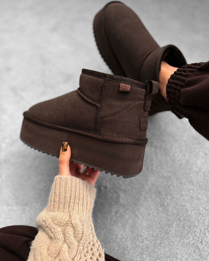 Buty śniegowce damskie OLAVOGA MISTIC 2024 brąz - FashionPlace - 1