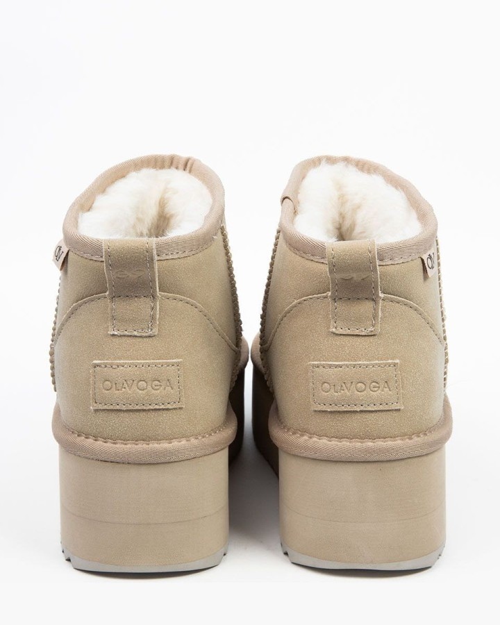 Buty śniegowce damskie OLAVOGA MISTIC 2024 beż - FashionPlace - 4