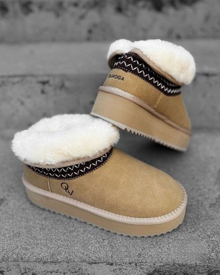 Buty śniegowce damskie OLAVOGA BAILA 2024 beż - FashionPlace - 1