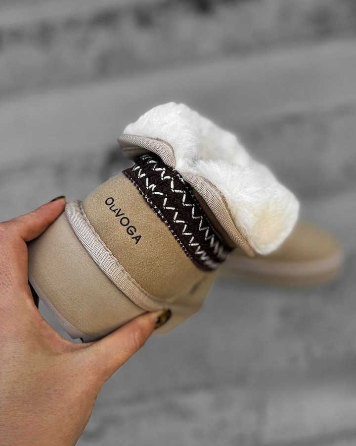 Buty śniegowce damskie OLAVOGA BAILA 2024 beż - FashionPlace - 2