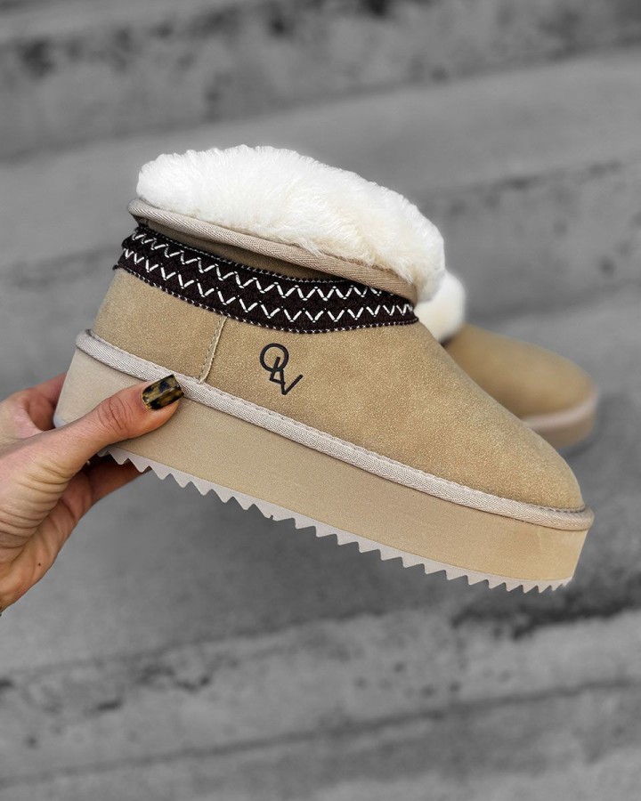 Buty śniegowce damskie OLAVOGA BAILA 2024 beż - FashionPlace - 3