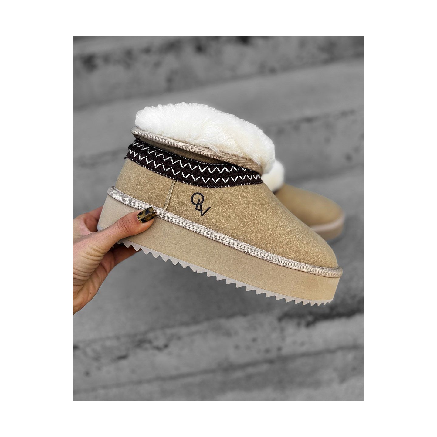 Buty śniegowce damskie OLAVOGA BAILA 2024 beż - FashionPlace - 3