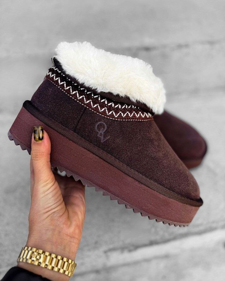 Buty śniegowce damskie OLAVOGA BAILA 2024 brąz - FashionPlace - 3